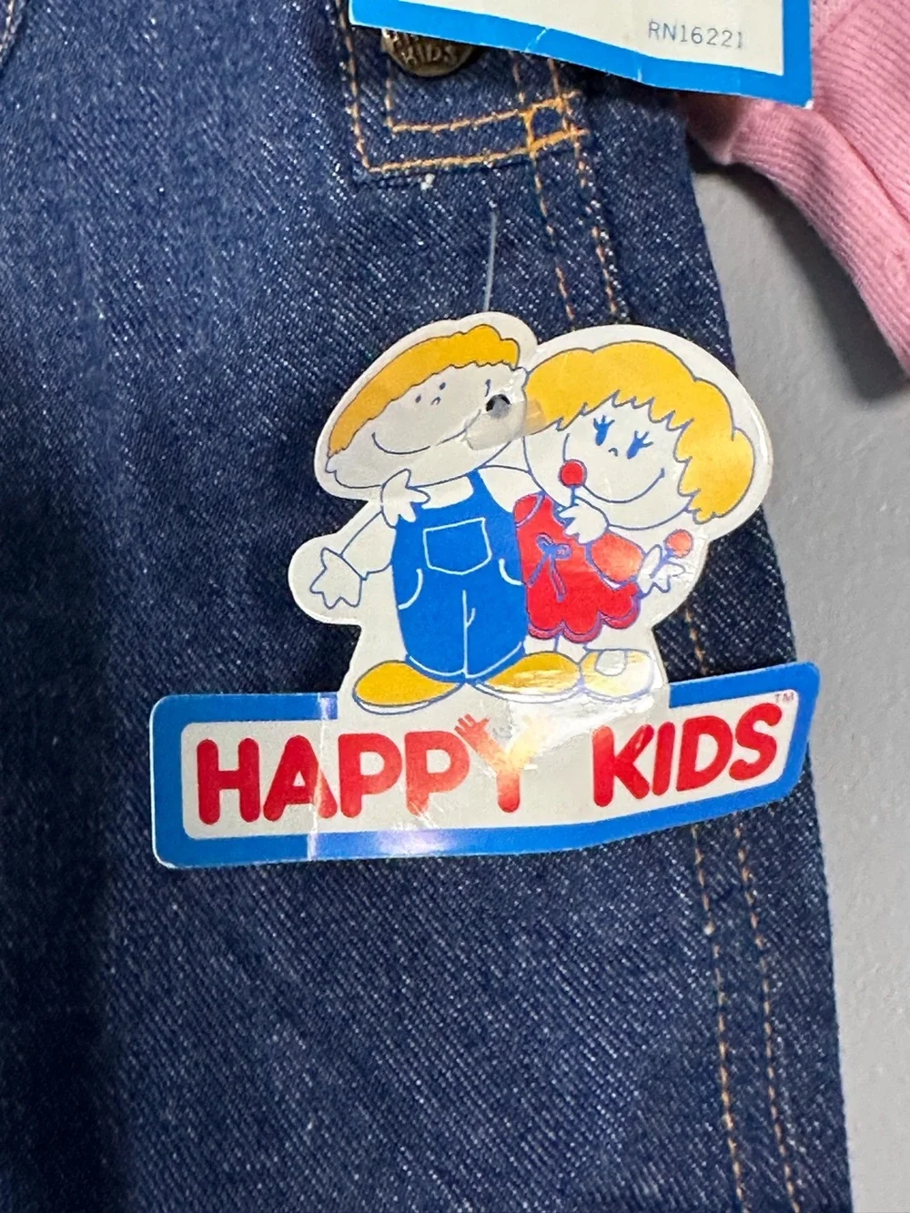 Vintage 80’s / 90’s Spencer’s Happy Kids Baby Girls Denim Overalls set NWT 12M